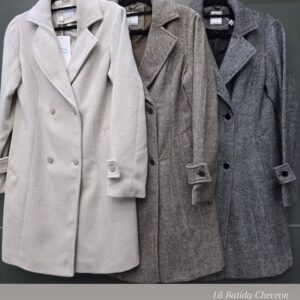 Casaco Lã Batida Chevron